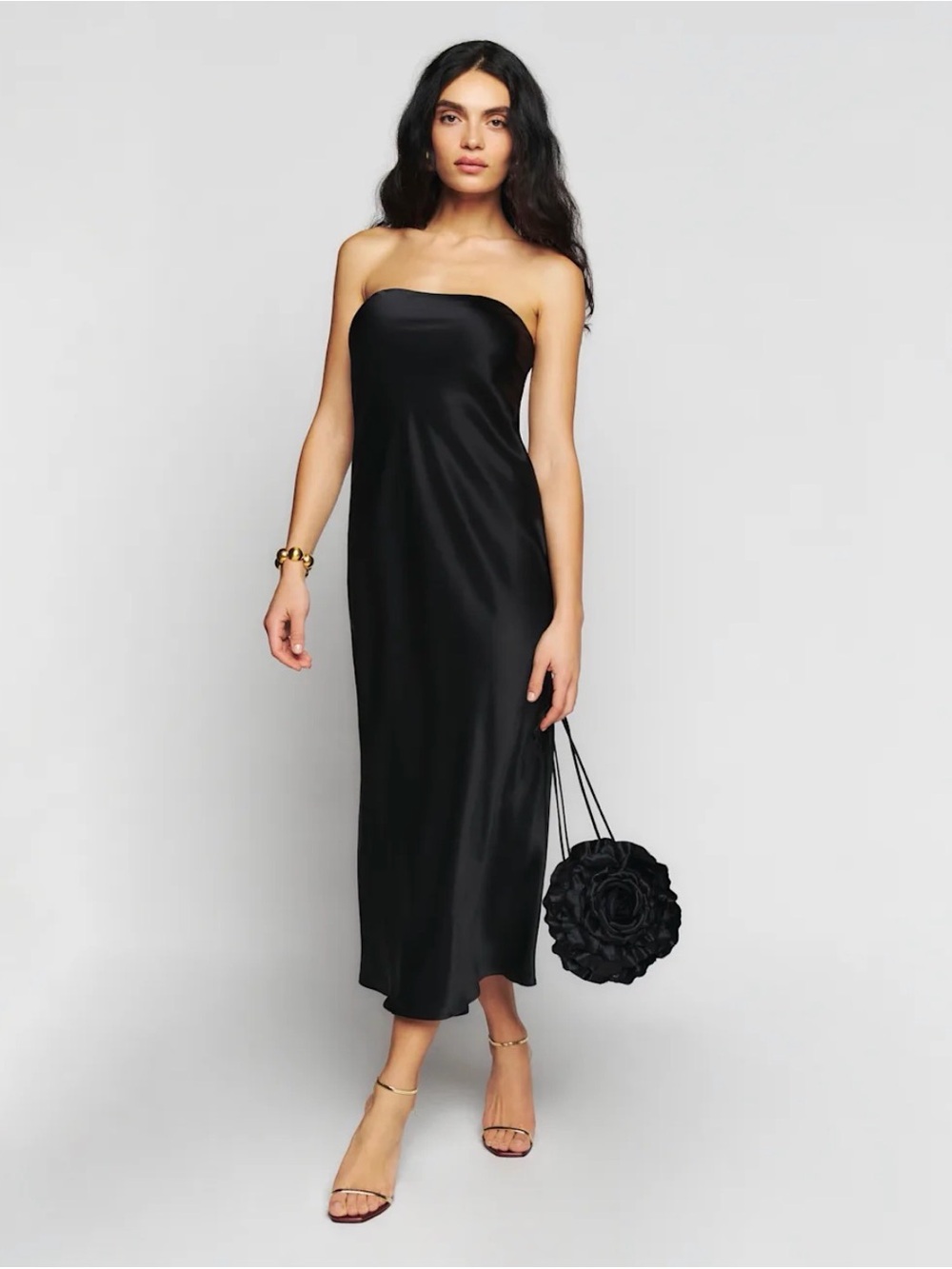 NWT Reformation Joanne Silk Strapless Dress